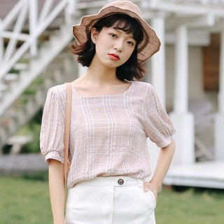 พร้อมส่ง เสื้อคอเหลี่ยมแขนตุ๊กตา