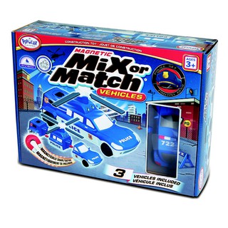 ของเล่น แม่เหล็ก ประกอบร่างสร้างรถตำรวจ Popular Playthings - Mix or Match Vehicles Police