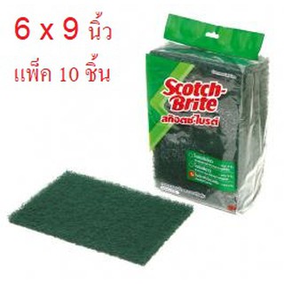 3M สก๊อตช์-ไบรต์ สีเขียว 6X9 นิ้ว (แพ็ค10ชิ้น)