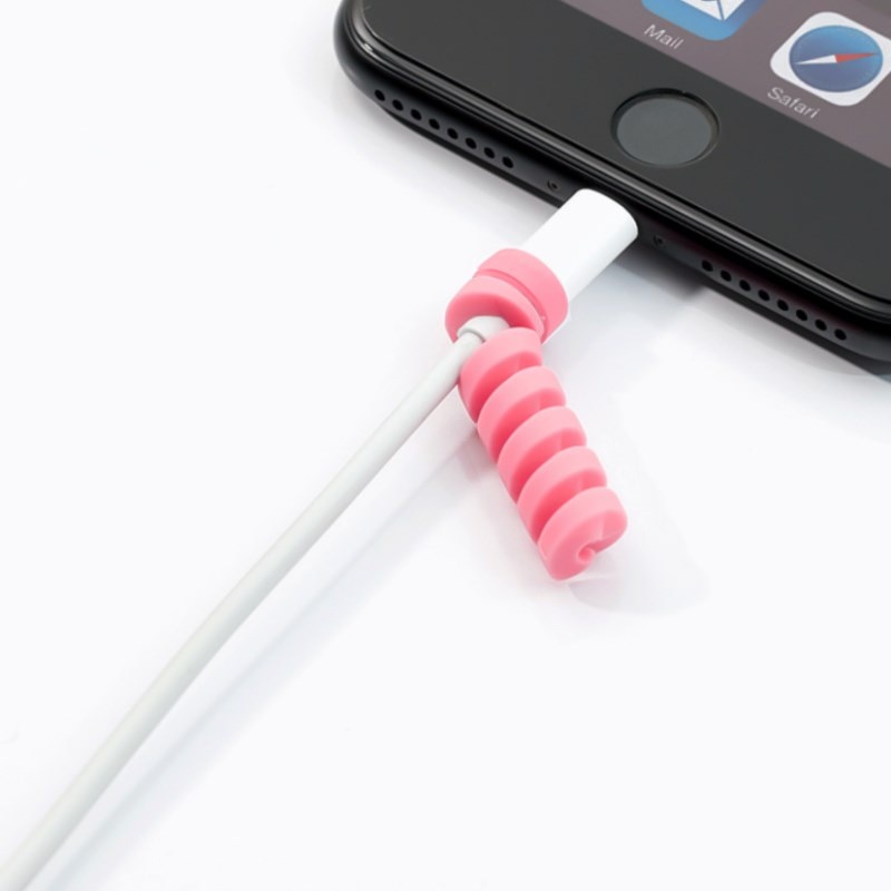 เกลียวถนอมสายชาร์จโทรศัพท์มือถือ สายชาร์จ Usb Type C สําหรับ Iphone Android 2 ชิ้น