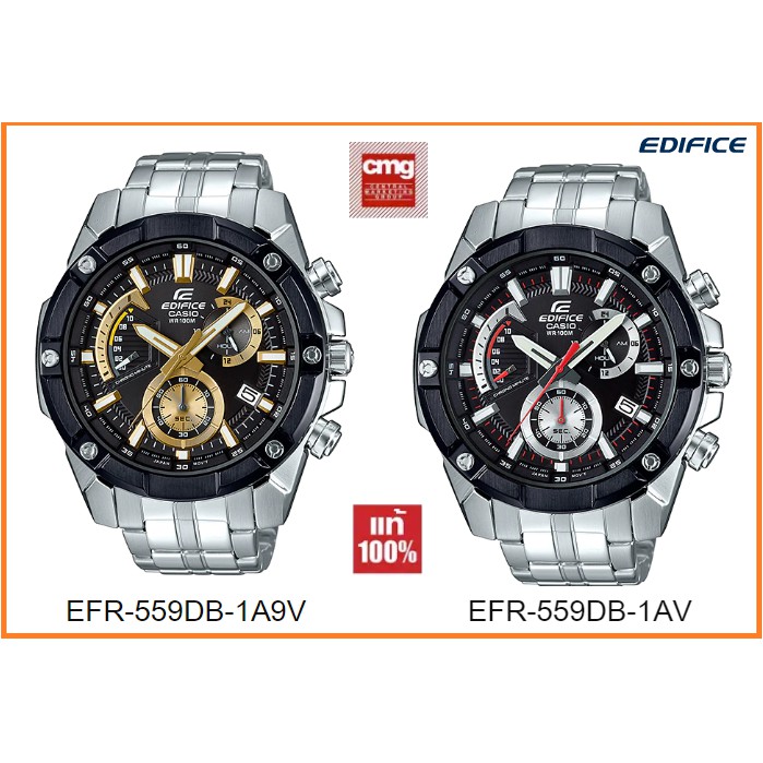 (แท้ 100% ประกัน CMG) นาฬิกา Casio Edifice รุ่น EFR-559DB  นาฬิกาผู้ชายสายแสตนเลส ระบบโครโนกราฟ ของแท้ 100%