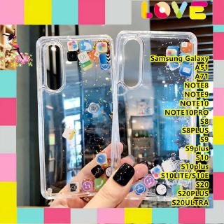 เคสมือถือซัมซุง A71 A51 NOTE8 9 10 PRO S8 9 10 S10plus S10E S20 ไอคอนแอปทรายดูดเปลือกโทรศัพท์ซัมซุง