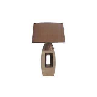 ส่งฟรี ไฟตั้งโต๊ะ MODERN DH3614L CARINI FABRIC/CERAMIC BROWN | CARINI | DH3614L โคมไฟตั้งโต๊ะ โคมไฟ Lighting &amp; Ceiling F