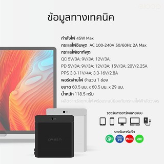 💥 หัวชาร์จ Eloop C4 Adapter ชาร์จเร็ว QC4.0 &amp; PD 45W Type-c MacBook Notebook Charge Quick Charge