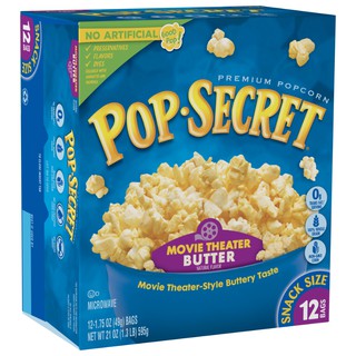 POP-SECRET ไมโครเวฟป๊อปคอร์น รสมูฟวี่ 588g.จำนวน12ซอง/กล่อง EXP : 01.01.24