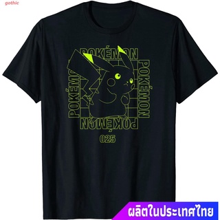 เสื้อยืดลำลอง Pokémon Pikachu Battle Mode T-Shirt Short sleeve T-shirts