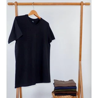 เสื้อยืดสีพื้น แขนสั้น คอกลม คอวี (สีดำ)