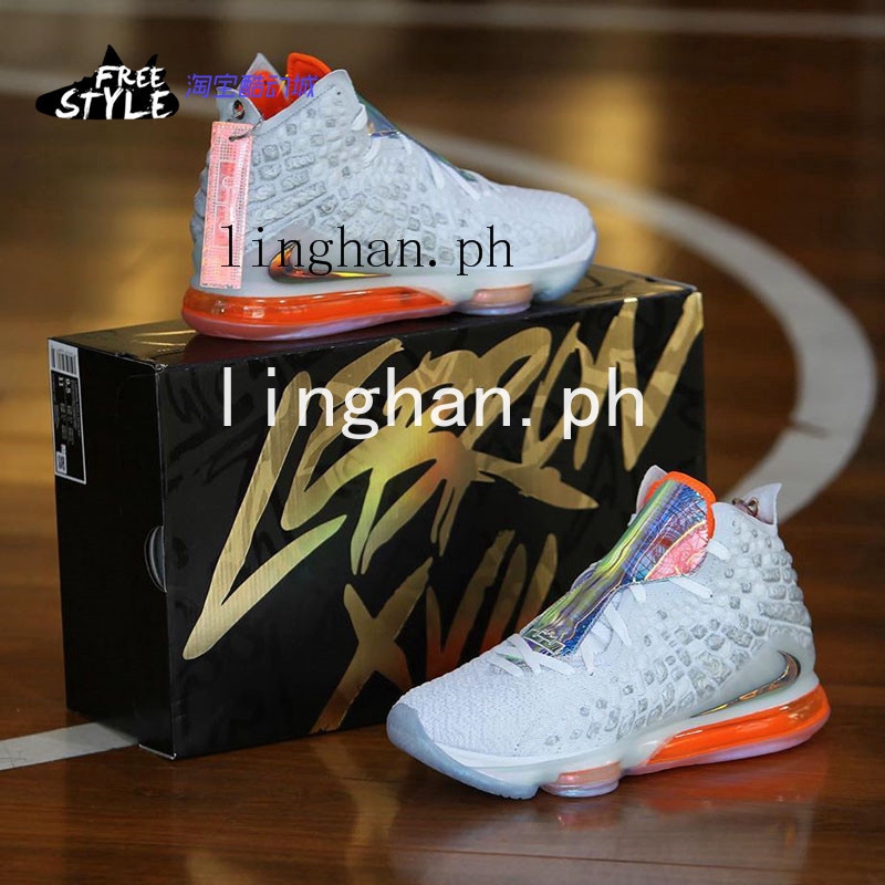 orange and white lebron 17