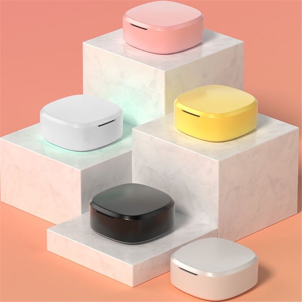 หูฟังอินเอียร์ แบบมีสาย สีมาการอง คุณภาพสูง ขนาด 3.5 มม. พร้อมไมโครโฟน ควบคุมระดับเสียง และกล่องเก็บของ