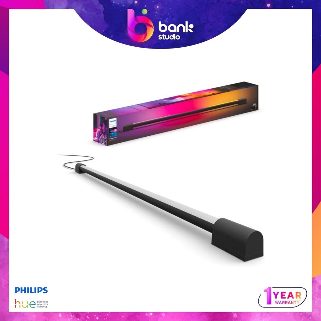 (ประกัน 1ปี) ไฟแท่ง Philips Hue Play Gradient Light Tube Compact - Black
