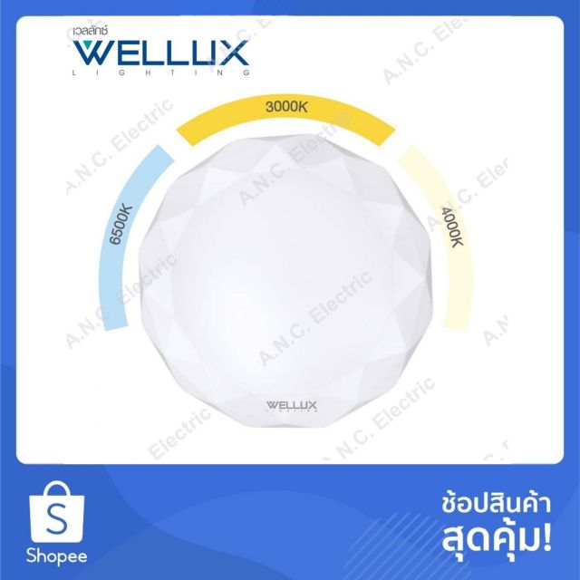 WELLUX โคมเพดานกลม LED 41.5 cm. 3 Color (เดย์ไลท์/คูลไวท์/วอร์ม)