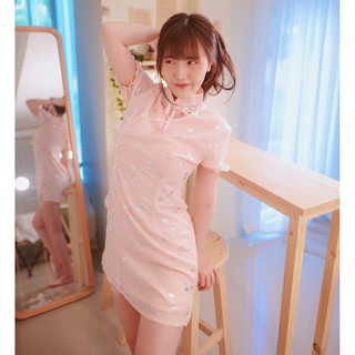 096 Sweet Peach :  TianTian Qipao Dress กี่เพ้าสีชมพูอ่อนสุดละมุน