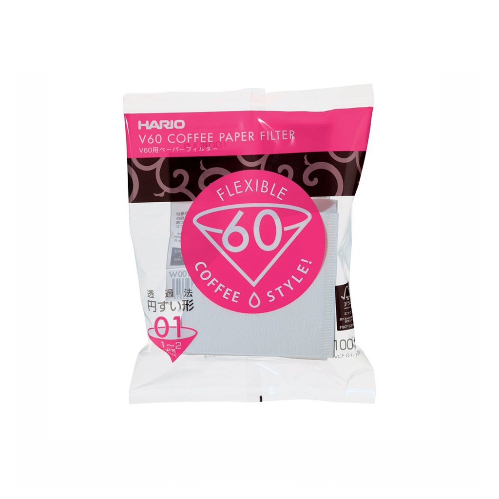 Hario V60 01 กระดาษกรองสีขาว VCF-01-100W