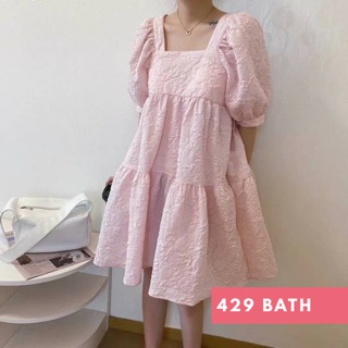 Pastel lovely dress  มินิเดรสคอยูทรงปล่อย น่ารักสไตล์โคเรียเกิล