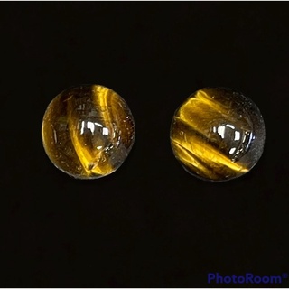 Tiger eye golden black half cut for earring ตาเสือ