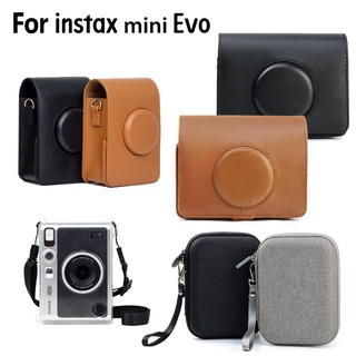 กระเป๋าเคสสะพายไหล่ หนัง Pu ประดับคริสตัล สําหรับกล้อง Fujifilm Instax Mini Evo