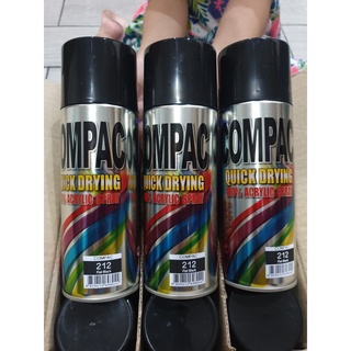 COMPAC สีสเปรย์อะครีลิค  100% 400cc สีสเปรย์คอมเเพค สีกระป๋อง สีดำ