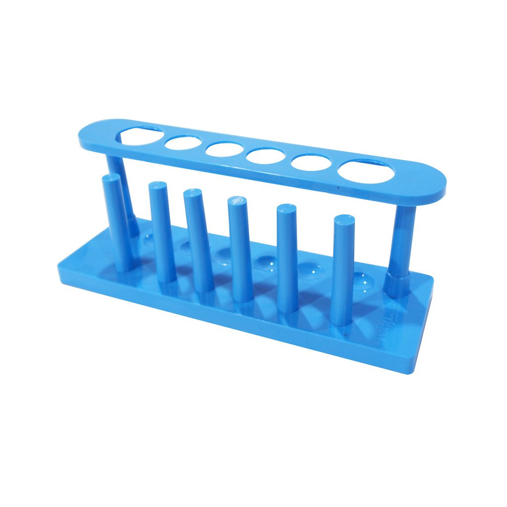 ที่วางหลอดทดลองแบบพลาสติกพร้อมที่คว่ำหลอด (Test Tube Rack with Stand - Plastic)
