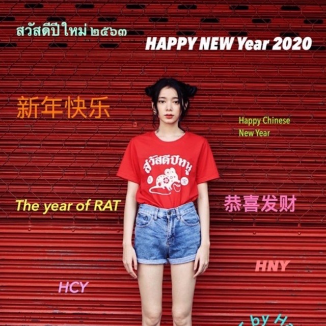 TSO012 เสื้อยืดสวัสดีปีหนู  ใส่รับทรัพย์ได้ทั้งปี คุ้มมากๆ รุ่นดิวใส่ งานตามหา เนื้อผ้าคอตตอน ผ้าใส่