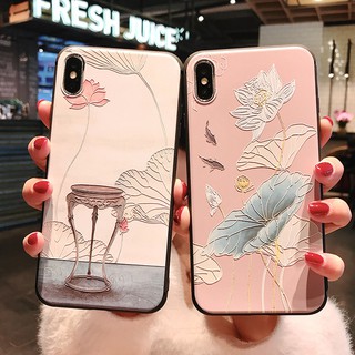 เคสโทรศัพท์มือถือ ลายดอกบัว สไตล์จีนย้อนยุค สําหรับ Samsung Galaxy note 8 9 10 plus lite note20 ultra s8 s9 s10 s20 plus s21 s22 s23 ultra s20fe s21fe