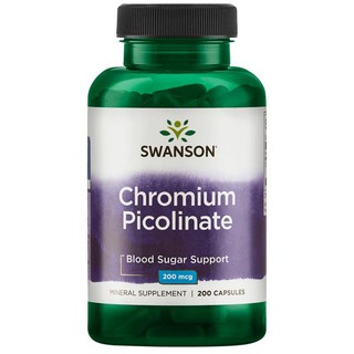 Swanson Chromium Picolinate 200 mcg 200 แคปซูล โครเมียม