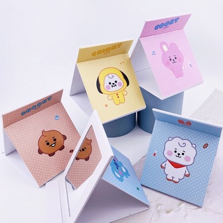 Kpop Bts กระจกพลาสติกแบบพับได้ Bt21 ลายการ์ตูนน่ารักสําหรับตกแต่ง