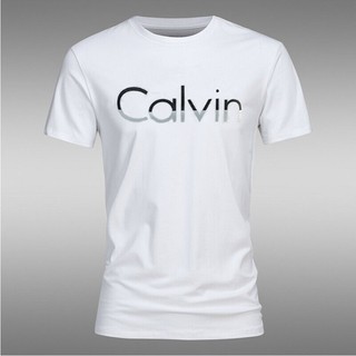พร้อมส่ง เสื้อยืด ผ้าฝ้าย พิมพ์ลายโลโก้ตัวอักษร CK สําหรับผู้ชาย และผู้หญิง