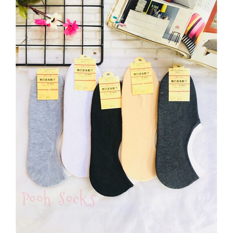 (ส่งฟรี ) 12 คู่  ถุงเท้าข้อเว้า Muji ซ่อนขอบ มีซิลิโคนกันหลุด กันกัด มีขนาดชายและหญิง