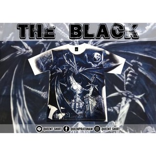 เสื้อแฟชั่นOVP The Black ลายมังกรพระจันทร์ สีขาว
