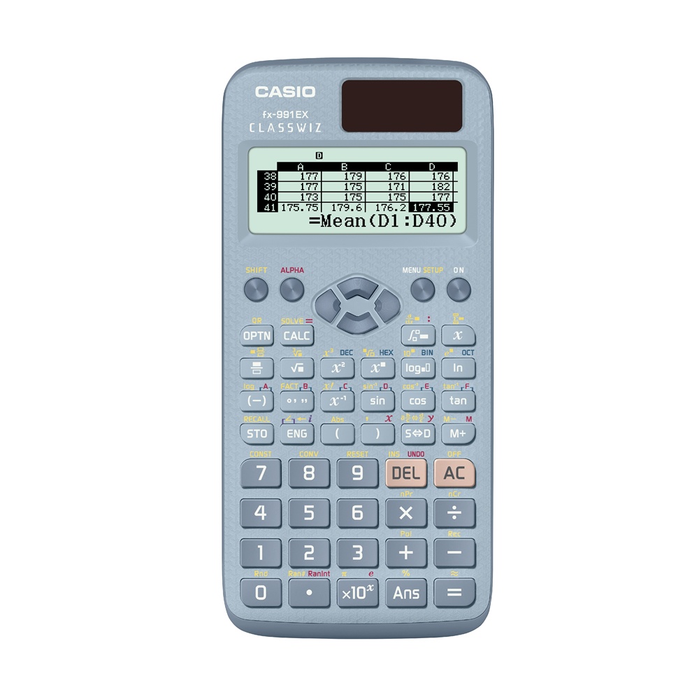 Casio Calculator เครื่องคิดเลข  คาสิโอ รุ่น  FX-991EX-BU สำหรับนักเรียน นักศึกษา สมการ 4 ตัวแปร 10+2 หลัก สีฟ้า