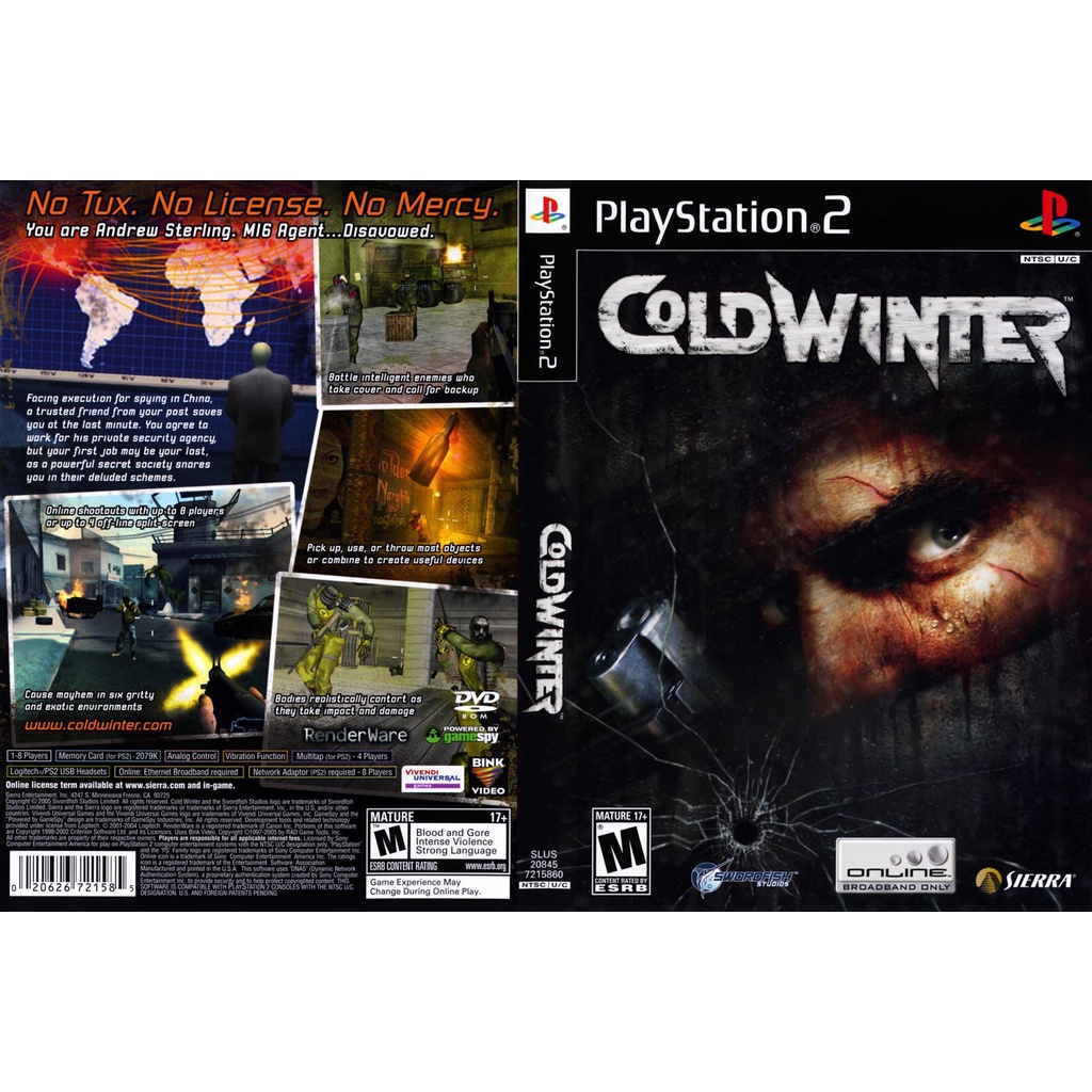 แผ่นเกมส์ PS2 Cold Winter คุณภาพ ส่งไว (DVD)