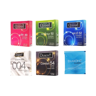 Dumont condom กล่อง 3 ชิ้น ถุงยางอนามัย ดูมองต์ Basic เบสิค Comfy คอมฟี่ Fancy แฟนซี Comfort คอมฟอร์ท 004 Gel