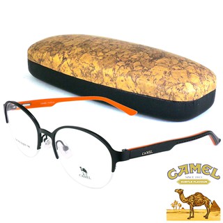 CAMEL แว่นตา รุ่น CA-12751 สีดำตัดส้ม กรอบเซาะร่อง ขาสปริง วัสดุ สแตนเลส สตีล (สำหรับตัดเลนส์) กรอบแว่นตา Eyeglasses