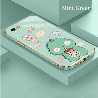 ไดโนเสาร์น้อย สำหรับ เคสไอโฟน 7 พลัส iphone 7 6 Plus X XSMax Phone Case กันกระแทกขอบเหลี่ยมเคสซิลิโคนม่วงน่ารักการ์ตูนเคสนุ่มเท่ประกบลายสีเคส