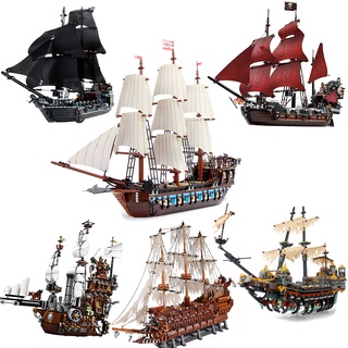 ของเล่นหุ่นยนต์  Stock Pirate Imperial Caribbean Ship Flagship Black Pearl Silent Mary Compatible 10210 70810 4184 4195