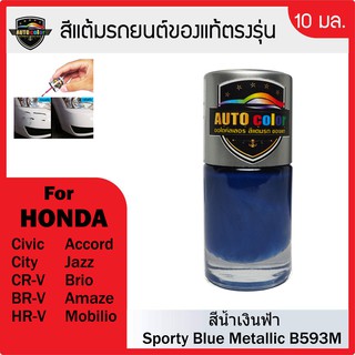 สีแต้มรถยนต์ HONDA สีน้ำเงินฟ้า Sporty Blue Metallic B593M