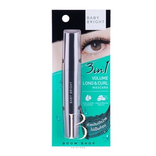 ส่งถูก-ส่งไว📌 Baby Bright 3in1 Volume Long &amp; Curl Mascara เบบี้ไบร์ท มาสคาร่า (8g.)