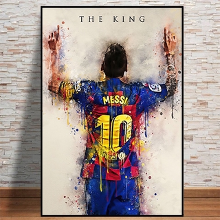 ภาพวาดโปสเตอร์ Football Star King Messi สําหรับตกแต่งบ้าน