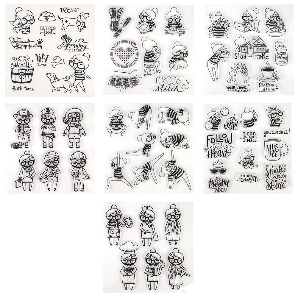 CY Girl Transparent Silicone Seal Stamp for DIY Scrapbooking Album Card ...