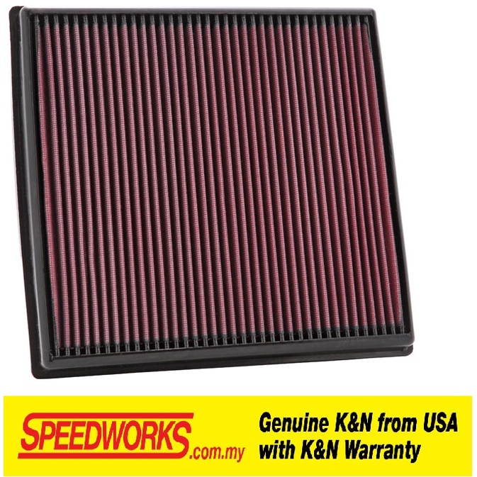 BMW - X6 4WD 3.0 L6 2010 DIESEL K&N กรองอากาศประสิทธิภาพล้างทําความสะอาดได้ (33-2428)