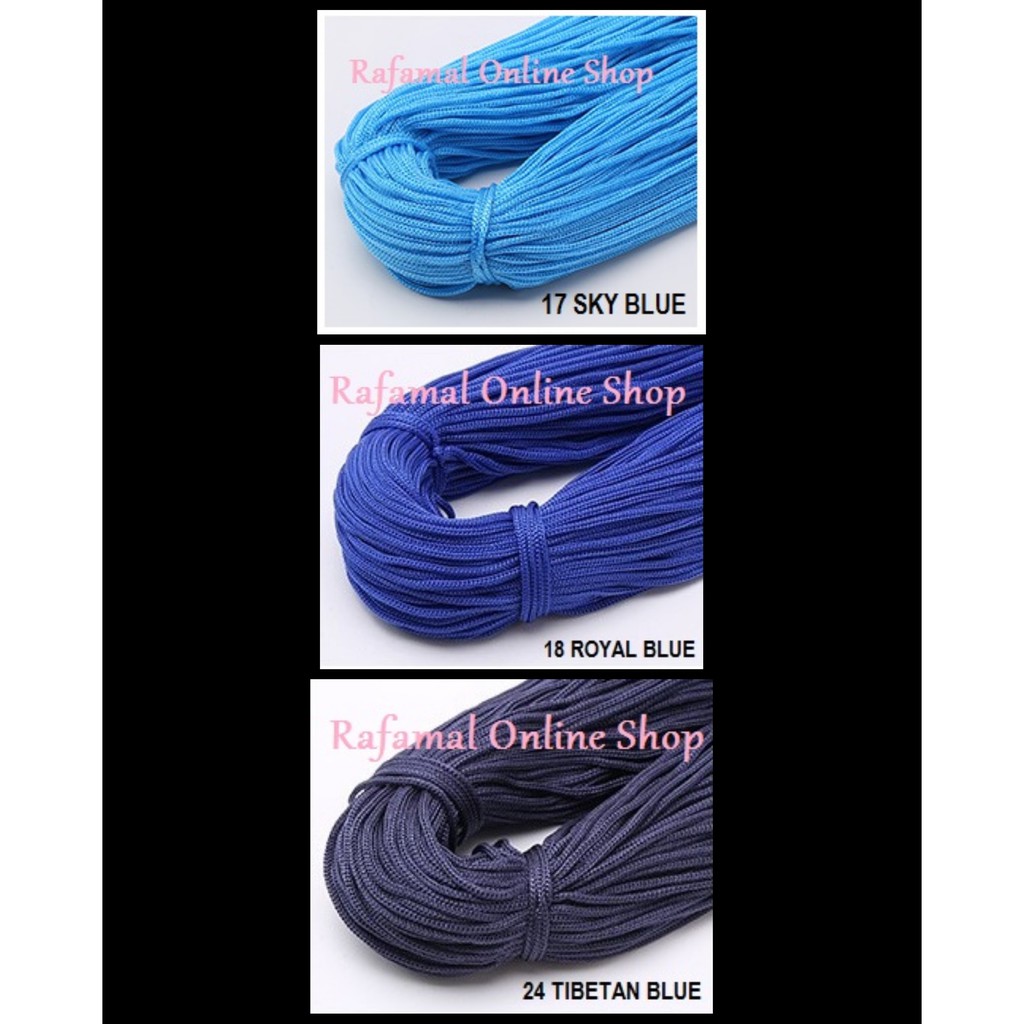 BENANG TALI PP 3 MM {200 GRAM} (COLOUR OPTION : BLUE) BENANG KAIT CROCHET