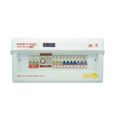 SAFE-T-CUT เซฟทีคัท ตู้รวมวงจรเครื่องตัดกระแสไฟฟ้าอัตโนมัติ Consumer 10 ช่อง เมน 50 A แอมป์