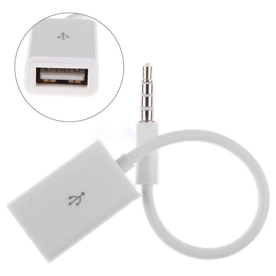 อะแดปเตอร์ปลั๊ก แปลงแจ็กเสียง ตัวผู้ 3.5 มม. เชื่อมต่อ USB 2.0 ตัวเมีย