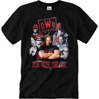 เสื้อยืดลําลอง ผ้าฝ้าย แขนสั้น คอกลม ทรงหลวม ลาย Nwo Wolfpac 1998 Pro สไตล์วินเทจ สําหรับผู้ชายสามารถปรับแต่งได้