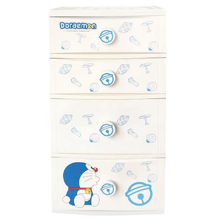 FREE HOME ตู้ลิ้นชัก 4 ชั้น DORAEMON C12 56x45x104.5 ซม. ชั้นเก็บของ เก็บเสื้อผ้า ลิ้นชักเก็บของ