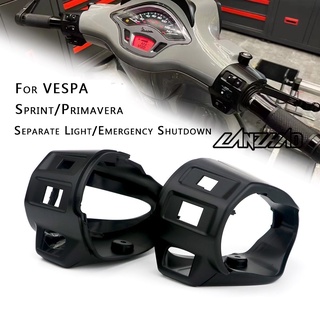 ฝาครอบสวิตช์ไฟหน้าสกูตเตอร์ 6 หลุม สีดําด้าน สําหรับ VESPA Sprint Primavera 125 150 2017-2021