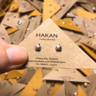 ต่างหู ตุ้มหูเงินแท้ 92.5 แอปเปิ่ล Apple Real Silver Sterling Earring