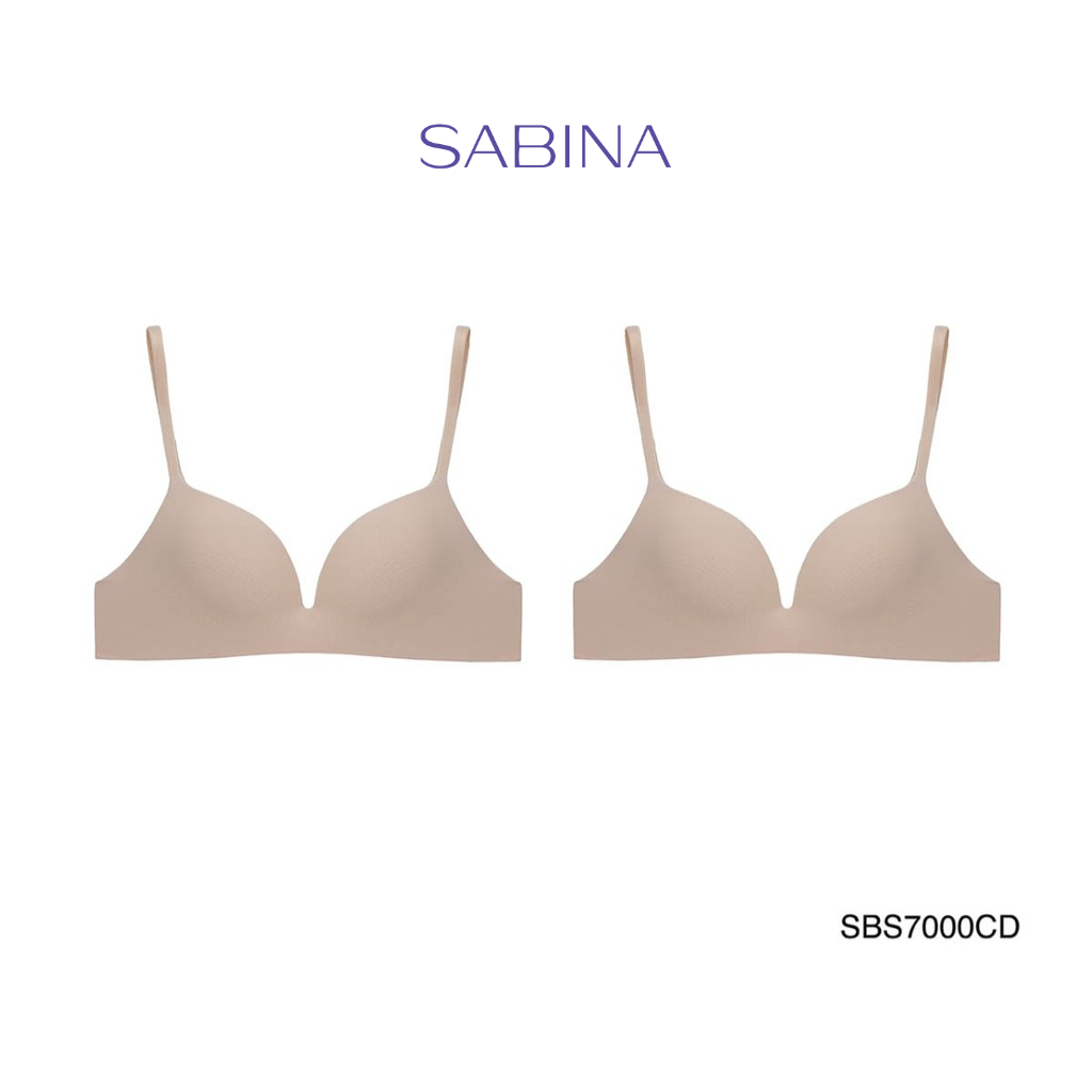 Sabina เสื้อชั้นใน Invisible Wire (เซต 2 ชิ้น) (ไม่มีโครง) รุ่น Sixnature รหัส SBS7000CD สีเนื้อเข้ม