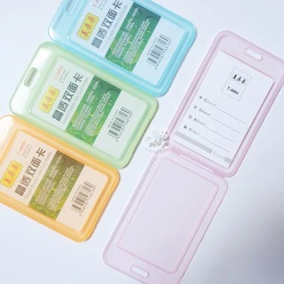 กรอบใส่บัตร แนวตั้ง/นอน 5สี พลาสติกใส (609N/T) ที่ใส่บัตร กรอบบัตร