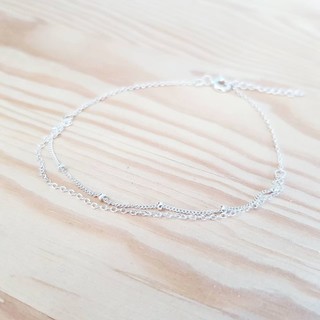 Minimalist925 สร้อยข้อมือ double chain เงินแท้